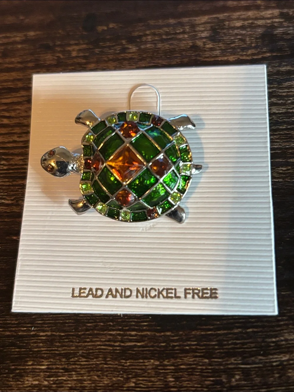 Elegant Mosaic Multicolored Turtle Brooch‎